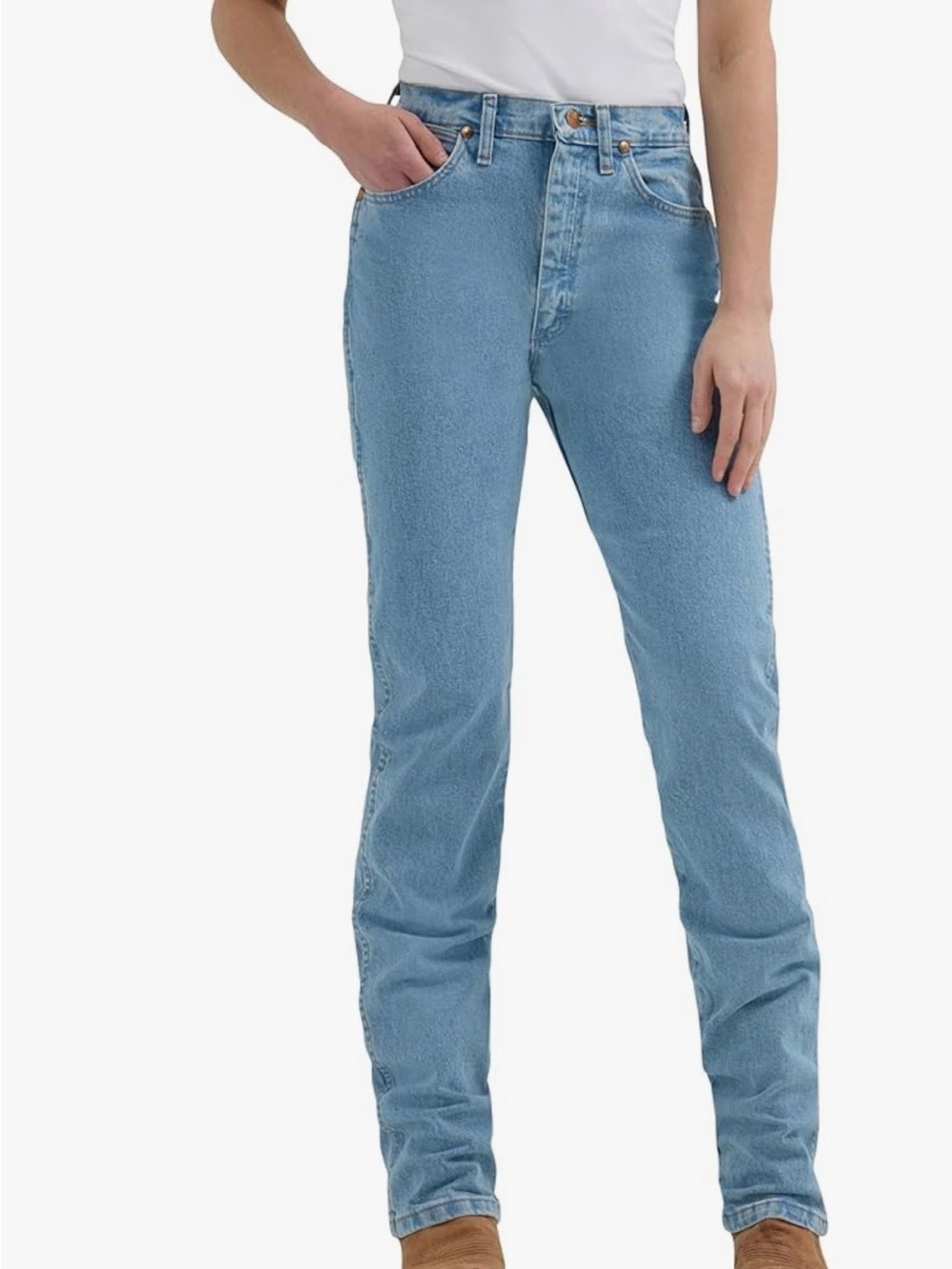 Wrangler Light Blue Straight Leg High-Rise Jeans